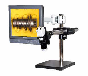 YSC FreeScope 2X to 120X Video Microscope with articulating arm and LCD monitor for SMT, medical device, and BGA, Semiconductor, Flip Chip packaging inspection.