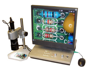 MegaScope 3000 25X to 800X option with SXGA Monitor Resolution and XY Measurement, Digital Image Processing Tools.